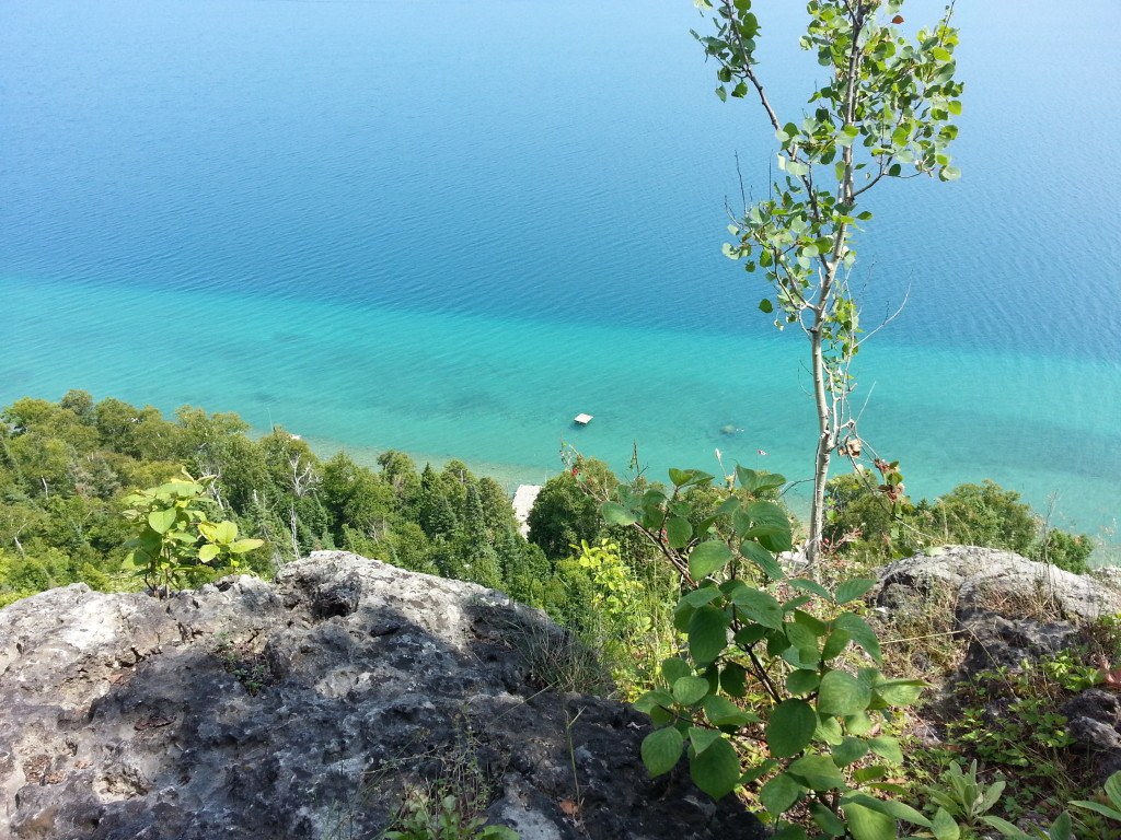 Blue water and the shoreline at Hope Bay, Ontario, photographed by Janice