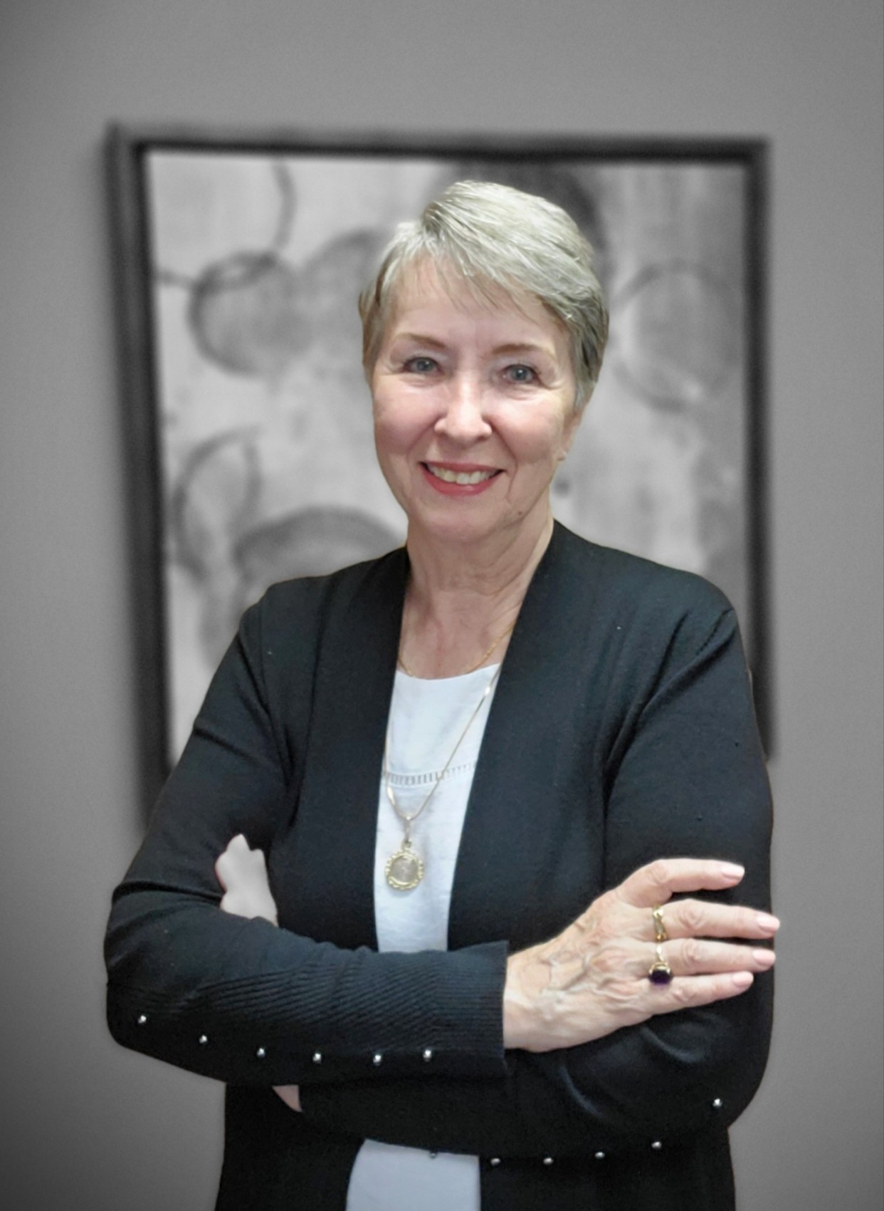 Portrait of Janice Wheeler in a black jacket